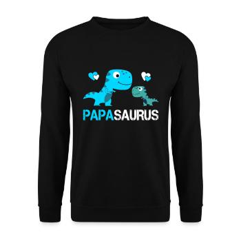 Papasaurus pour papa et enfants | Cadeau fête des pères - Sweat-shirt Unisexe - noir - Devant - Alina (178cm) & Michal (187cm)