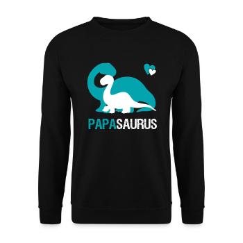Papasaurus pour papa et enfants | Cadeau fête des pères - Sweat-shirt Unisexe - noir - Devant - Alina (178cm) & Michal (187cm)