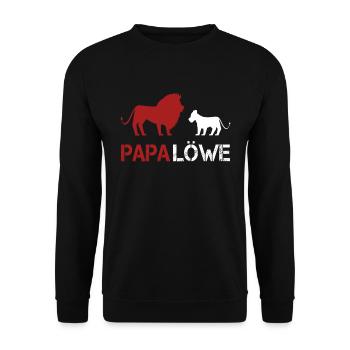 Papa Löwe - Vater und Kind Geschenk - Unisex Pullover - Schwarz - Vorne - Alina (178cm) & Michal (187cm)
