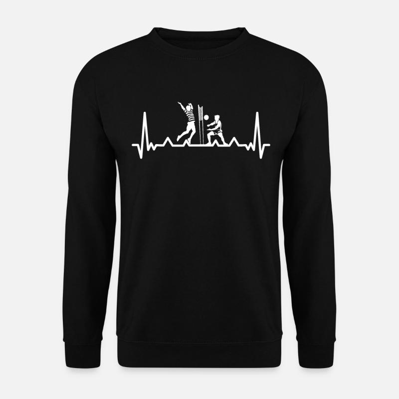 Herzschlag Volleyball Volleyballer Beachvolleyball - Unisex Pullover - Schwarz