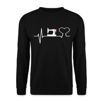 Couturière à coudre à la main à tricoter à la main des années 50 - Sweat-shirt Unisexe - noir - Devant - Alina (178cm) & Michal (187cm)
