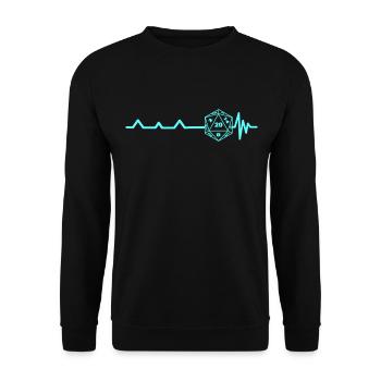 RPG Gamer Battement de coeur jeu de rôles cube Dice D20 - Sweat-shirt Unisexe - noir - Devant - Alina (178cm) & Michal (187cm)