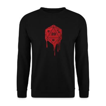 RPG Dice D20 dice set W20 red pen and paper - Unisex Sweatshirt - black - Front - Alina (178cm) & Michal (187cm)