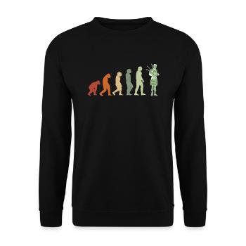 Chemise de cornemuse musique de cornemuse EVOLUTION - Sweat-shirt Unisexe - noir - Devant - Alina (178cm) & Michal (187cm)