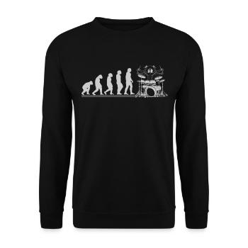 Evolution Schlagzeug Unterricht Drummer set Musik - Unisex Pullover - Schwarz - Vorne - Alina (178cm) & Michal (187cm)