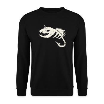 Angler fishing fisherman vacation camper fish - Unisex Sweatshirt - black - Front - Alina (178cm) & Michal (187cm)