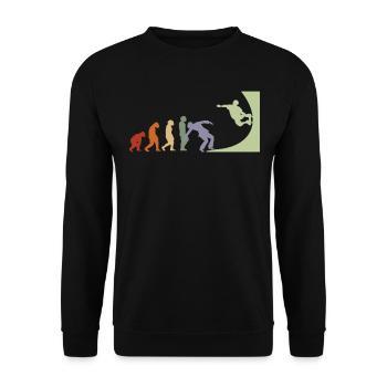 Evolution Skater Skateboard Skate skate halfpipe - Unisex Sweatshirt - black - Front - Alina (178cm) & Michal (187cm)