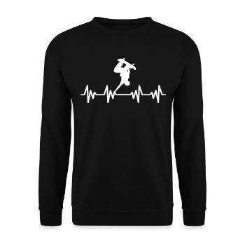 Heartbeat Skater Skateboard Skate Skate - Sweat-shirt Unisexe - noir - Devant - Alina (178cm) & Michal (187cm)