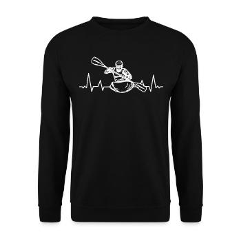 Herzschlag KAJAK KANU RAFTING PADDEL BOOT Sport - Unisex Pullover - Schwarz - Vorne - Alina (178cm) & Michal (187cm)