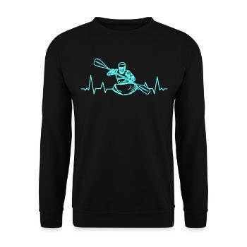 Heartbeat EKG KAJAK CANOE RAFTING PADDLE BOAT - Sweat-shirt Unisexe - noir - Devant - Alina (178cm) & Michal (187cm)