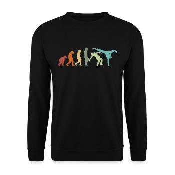 EVOLUTION Capoeira martial arts Brazil fight dance - Unisex Sweatshirt - black - Front - Alina (178cm) & Michal (187cm)