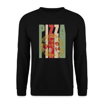 Pizza retro fast food grillers grill BBQ - Unisex Sweatshirt - black - Front - Alina (178cm) & Michal (187cm)