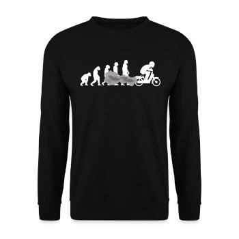Mofa Mofaroller EVOLUTION Moped Mofafahrer tshirt - Unisex Pullover - Schwarz - Vorne - Alina (178cm) & Michal (187cm)