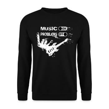 Guitare chemise bassiste instrument musicien - Sweat-shirt Unisexe - noir - Devant - Alina (178cm) & Michal (187cm)