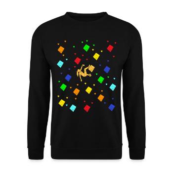 Escalade bouldering alpinisme femme grimpeur - Sweat-shirt Unisexe - noir - Devant - Alina (178cm) & Michal (187cm)