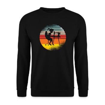 Nähen Geschenk Näherin Nähmaschine Handarbeit - Unisex Pullover - Schwarz - Vorne - Alina (178cm) & Michal (187cm)