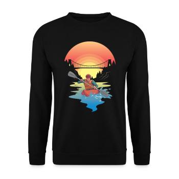 KAYAKS KANU RAFTING PADDEL BOOT Kayaking KAJAK - Unisex Sweatshirt - black - Front - Alina (178cm) & Michal (187cm)