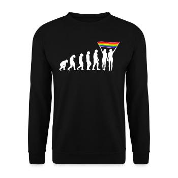 LGBTQ Evolution lesbienne pride lesbiennes drapeau - Sweat-shirt Unisexe - noir - Devant - Alina (178cm) & Michal (187cm)