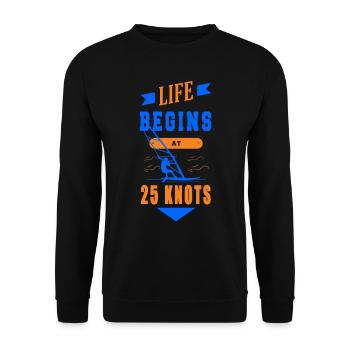 Windsurfing Segel Surfbrett Windsurfen lustiges - Unisex Pullover - Schwarz - Vorne - Alina (178cm) & Michal (187cm)