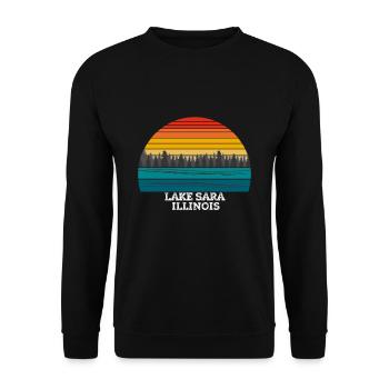 Lake Sara Illinois - Unisex Pullover - Schwarz - Vorne - Alina (178cm) & Michal (187cm)
