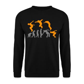 Parkour Parkour Runner Obstacle Parkour Evolution - Unisex Sweatshirt - black - Front - Alina (178cm) & Michal (187cm)