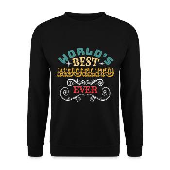 Worlds Best Abuelito Ever - Unisex Pullover - Schwarz - Vorne - Alina (178cm) & Michal (187cm)