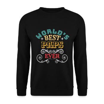 Worlds Best Paps Ever - Unisex Sweatshirt - black - Front - Alina (178cm) & Michal (187cm)