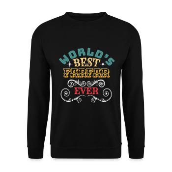 Worlds Best Farfar Ever - Unisex Sweatshirt - black - Front - Alina (178cm) & Michal (187cm)