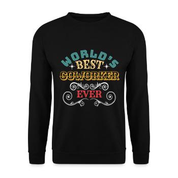 Worlds Best Coworker Ever - Unisex Sweatshirt - black - Front - Alina (178cm) & Michal (187cm)