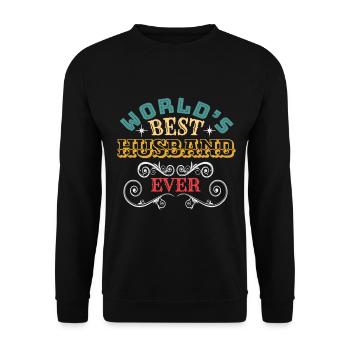 Worlds Best Husband Ever - Unisex Pullover - Schwarz - Vorne - Alina (178cm) & Michal (187cm)