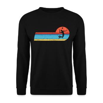 Volleyball Ball Volleyball Player Vintage Volleyball - Unisex Sweatshirt - black - Front - Alina (178cm) & Michal (187cm)