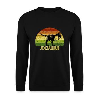 Joesaurus Joe saurus dinosaur - Unisex Sweatshirt - black - Front - Alina (178cm) & Michal (187cm)