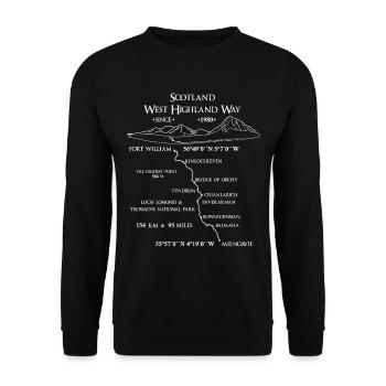 Scotland West Highland Way, Berglandschaft, weiss - Unisex Pullover - Schwarz - Vorne - Alina (178cm) & Michal (187cm)
