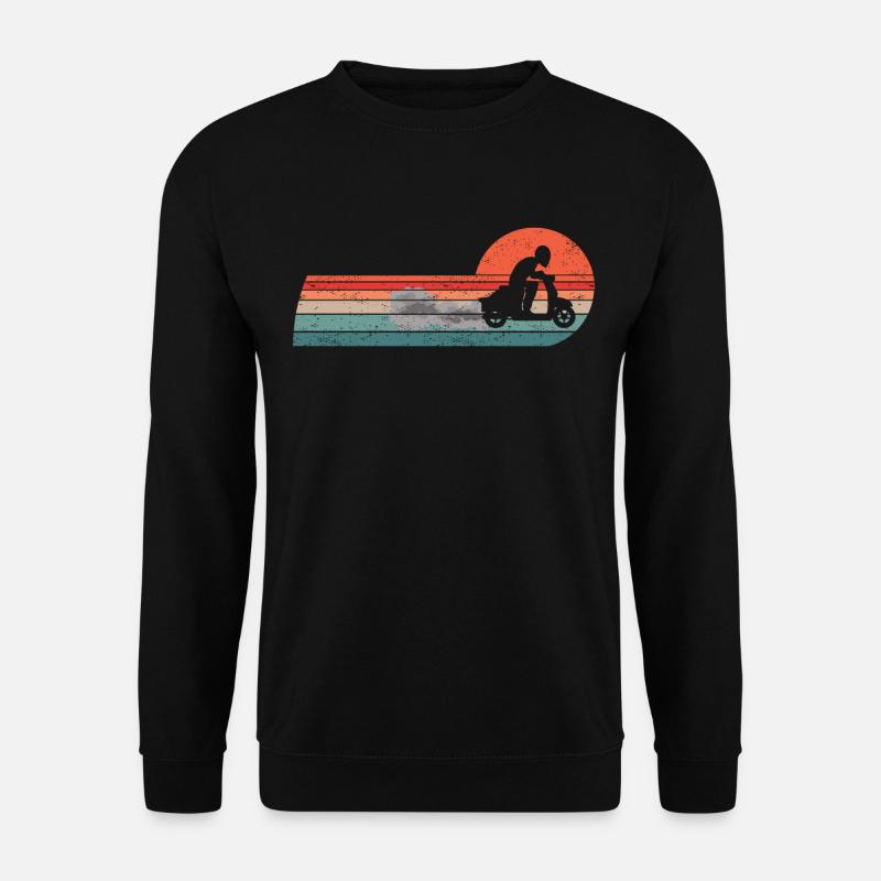 Motorroller Moped Motor-Scooter Motor-Rollerfahrer - Unisex Pullover - Schwarz
