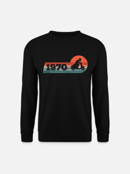 Motorroller Moped Jahrgang 1970 Geburtstag - Unisex Pullover - Schwarz