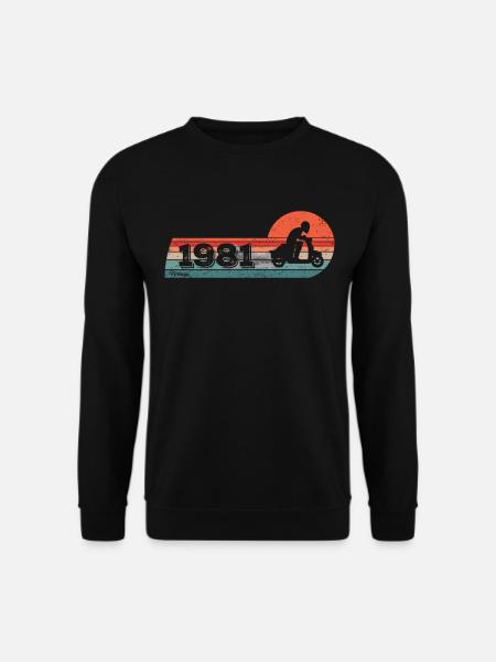 Motorroller Moped Jahrgang 1981 Geburtstag - Unisex Pullover - Schwarz