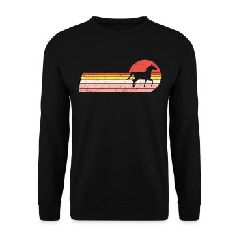 Équitation Vintage Équitation - Sweat-shirt Unisexe - noir - Devant - Alina (178cm) & Michal (187cm)