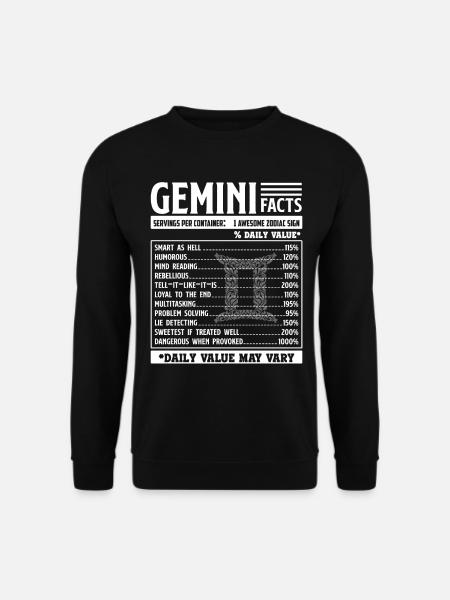 Gemini Gemini Zodiac Facts - Unisex Sweatshirt - black