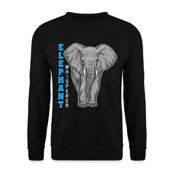 Elephant Elephant Whisperer - Unisex Sweatshirt - black - Front - Alina (178cm) & Michal (187cm)
