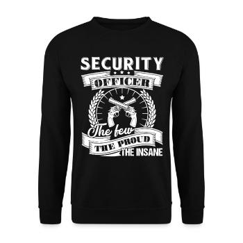 Security Officer Proud Security Officer - Unisex Sweatshirt - black - Front - Alina (178cm) & Michal (187cm)