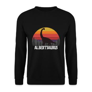 Albertsaurus Albert saurus dinosaur name birthday - Unisex Sweatshirt - black - Front - Alina (178cm) & Michal (187cm)