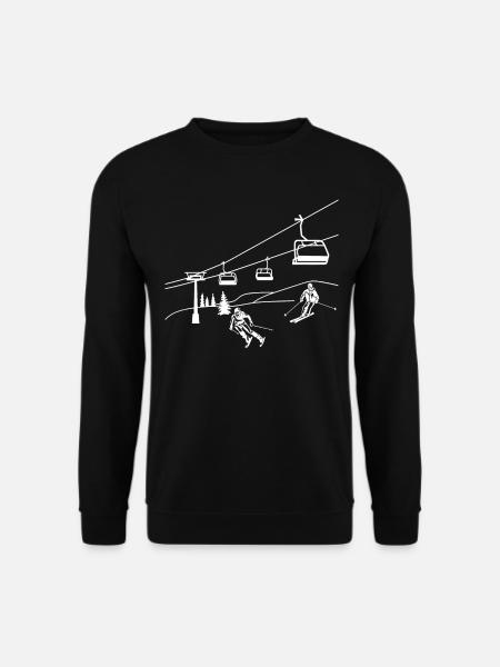Skiing Ski lift Skiing Skiing Skiing Skis - Unisex Sweatshirt - black