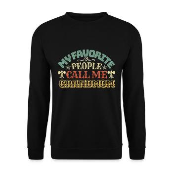 Mes gens préférés m’appellent Grand-mère - Sweat-shirt Unisexe - noir - Devant - Alina (178cm) & Michal (187cm)