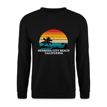 Hermosa City Beach Plages de Californie - Sweat-shirt Unisexe - noir - Devant - Alina (178cm) & Michal (187cm)