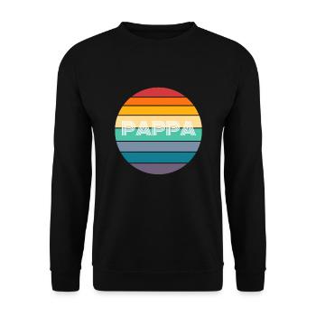 Rainbow Pappa Retro Vintage - Unisex Sweatshirt - black - Front - Alina (178cm) & Michal (187cm)