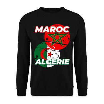 Maroc Algérie - Sweat-shirt Unisexe - noir - Devant - Alina (178cm) & Michal (187cm)