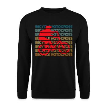 BMX Rad Radfahrer BMX Bike BMX-Rampe BMX Fahrrad - Unisex Pullover - Schwarz - Vorne - Alina (178cm) & Michal (187cm)