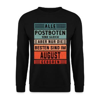 Postboten Geburtstag August geboren Postbote - Unisex Pullover - Schwarz - Vorne - Alina (178cm) & Michal (187cm)
