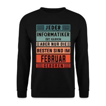 Programmierer Geburtstag Februar geboren - Unisex Pullover - Schwarz - Vorne - Alina (178cm) & Michal (187cm)