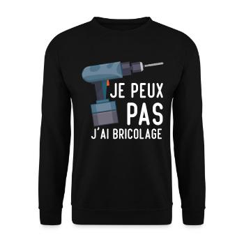 Je Peux Pas J'ai Bricolage Cool Cadeau Bricolage - Sweat-shirt Unisexe - noir - Devant - Alina (178cm) & Michal (187cm)